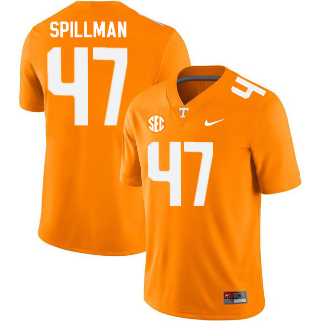 Men #47 Edwin Spillman Tennessee Volunteers College Football Jerseys Stitched-Orange